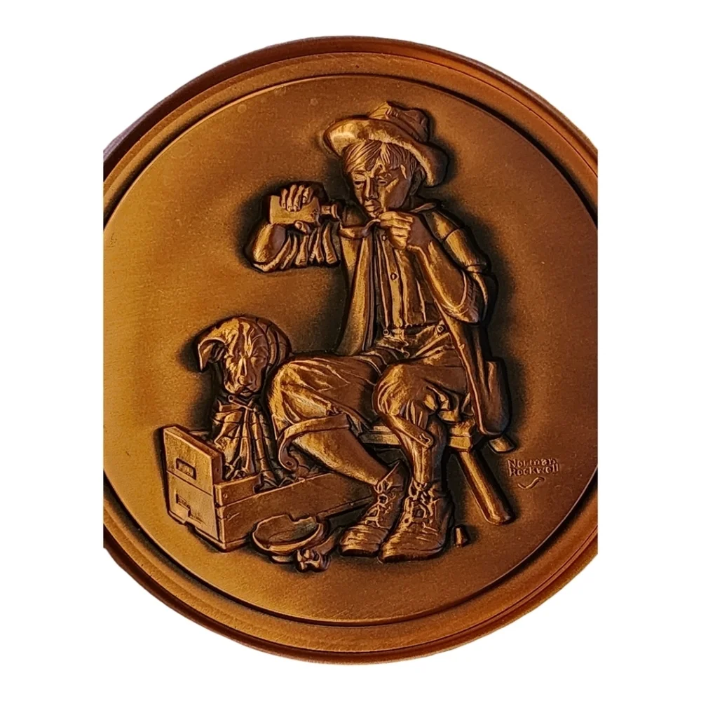 Norman Rockwell The Doctor Copper Plate 1978 Hamilton Vintage Americana Decor